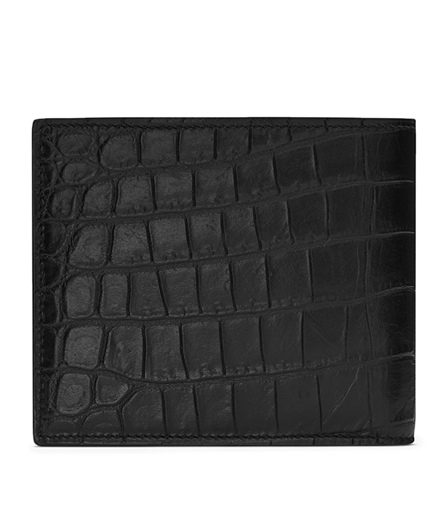 Croc-Embossed Leather Monogram Card Holder 1000 Image 4