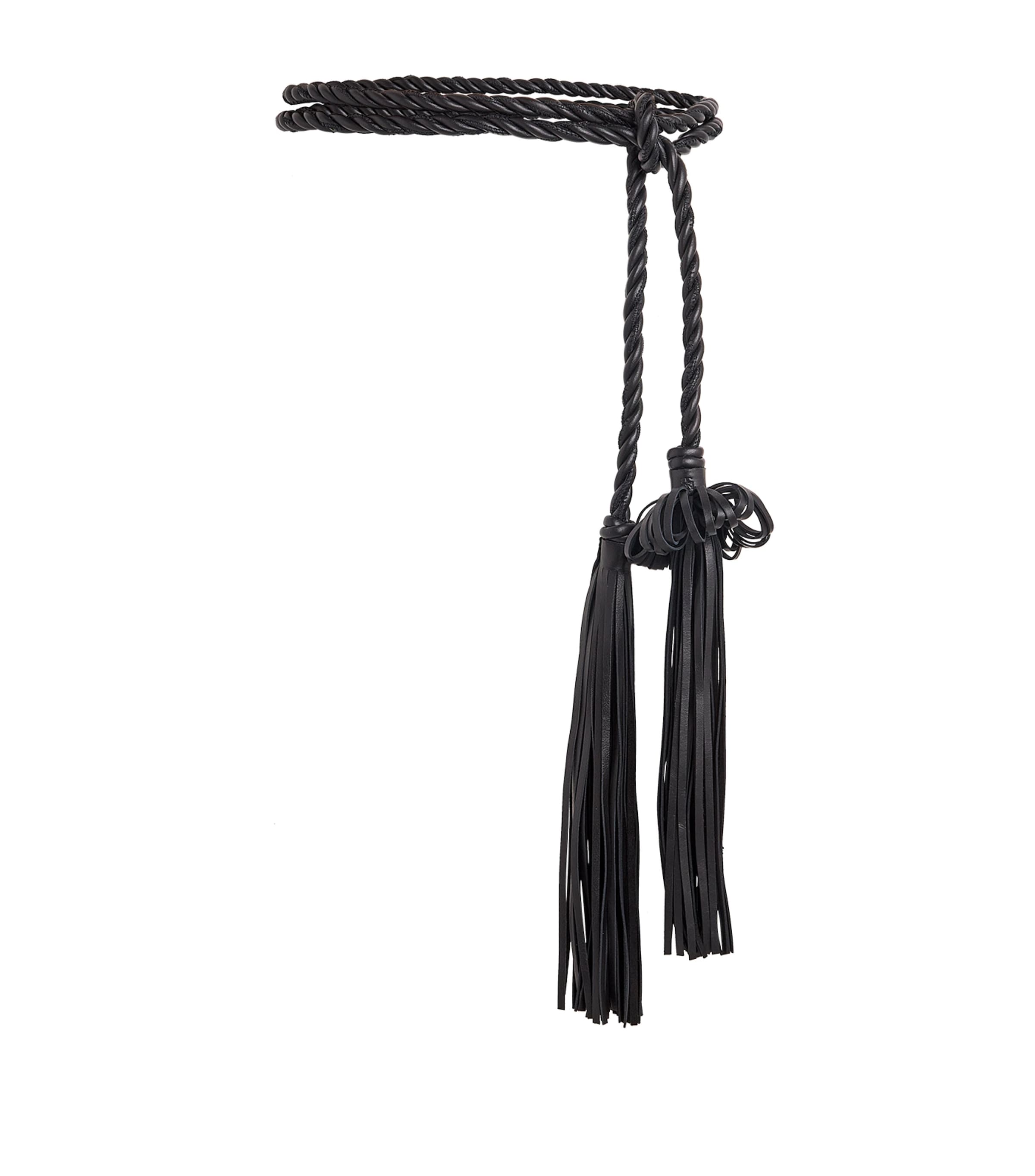 Ulla Johnson Leather Tassel Belt In Black