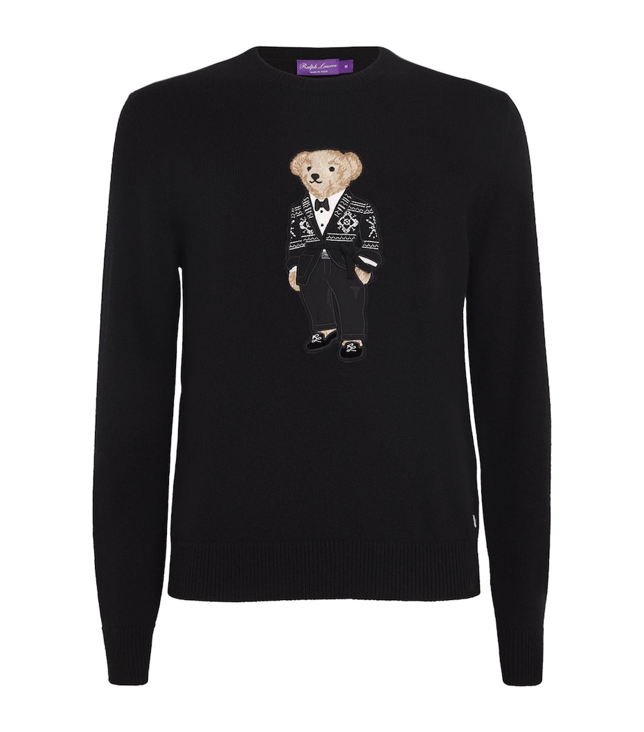 Crew-Neck Polo Bear Sweater BLACK Image 1