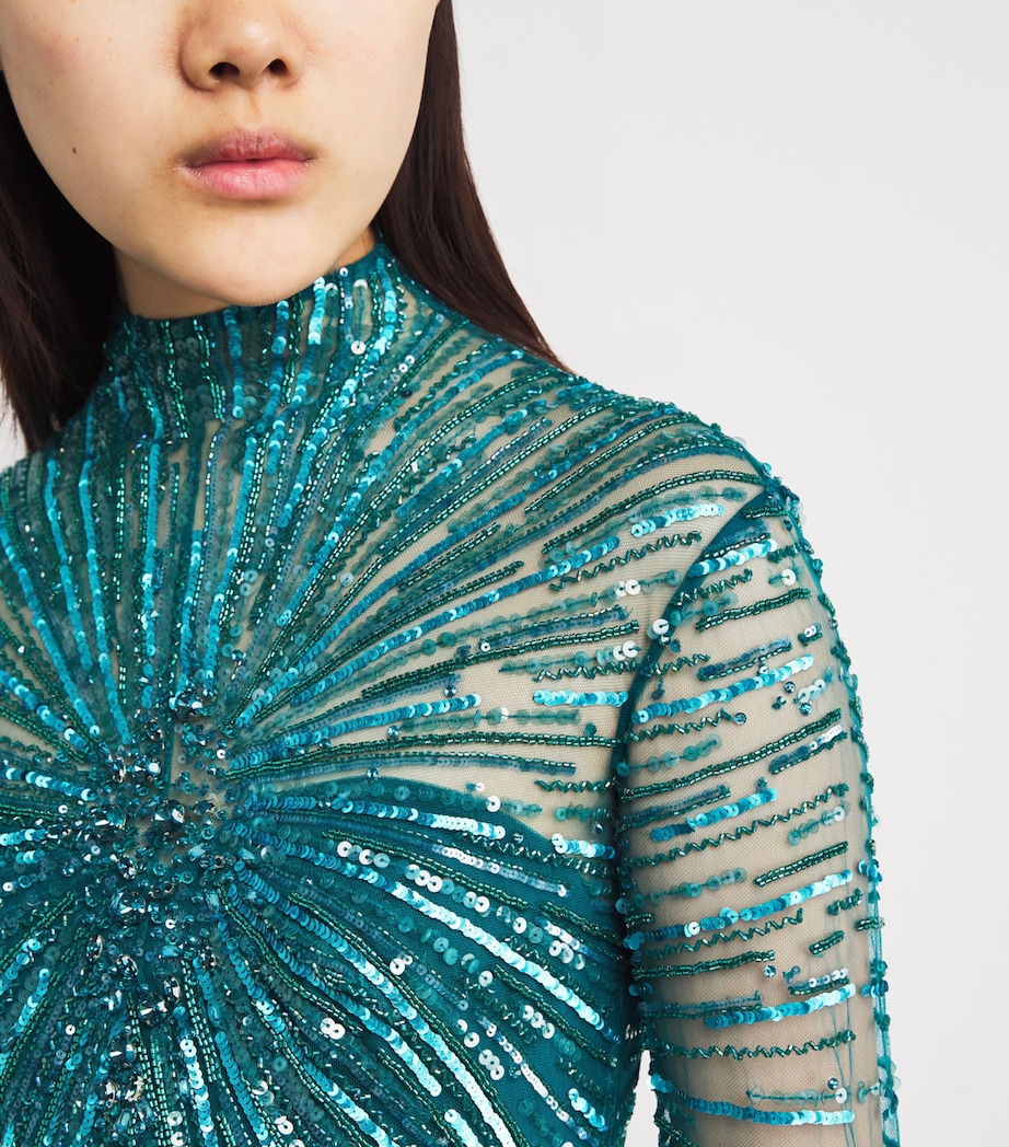 Tulle Sequinned Gown 194916 PACIFIC Image 4