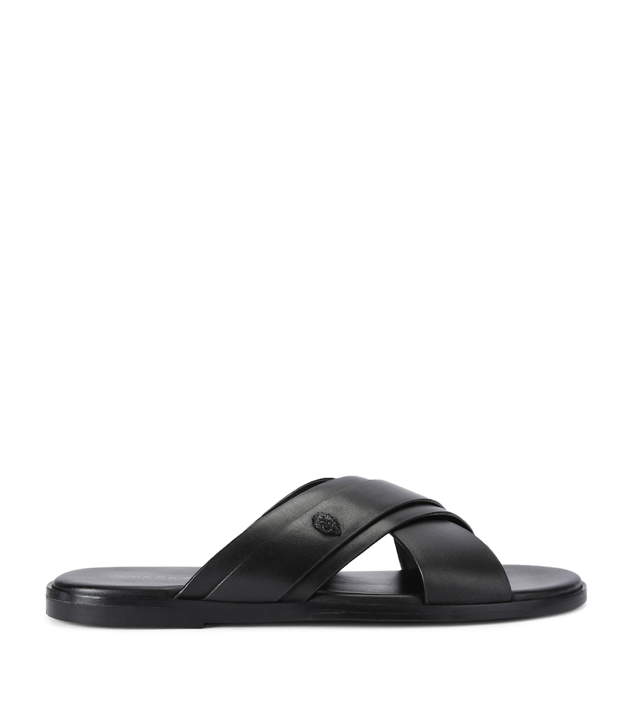 Leather Bond Slides BLACK Image 1