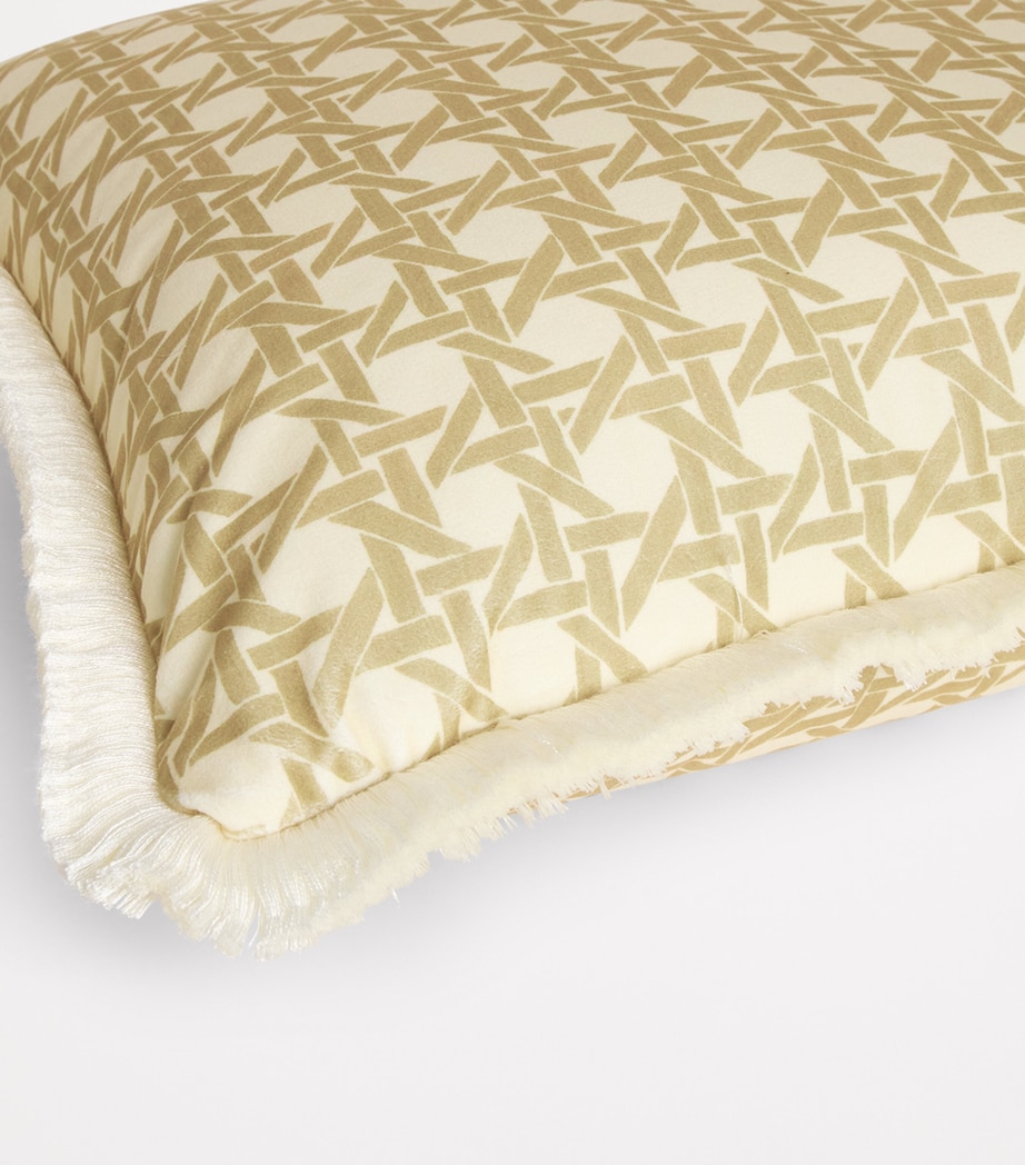 Fringed Rattan Cushion (50cm x 50cm) SEPIA Image 3