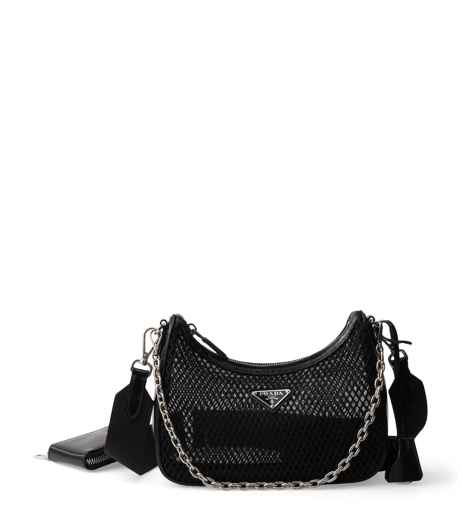 Prada Mesh Re-Edition 2005 Shoulder Bag Black Image 1