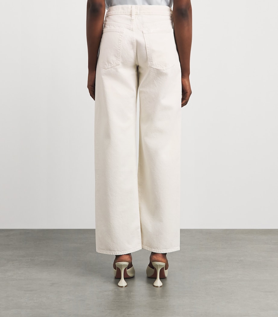 FRAME Womens The Saturday Low-Rise Straight Jeans Shell Image 5