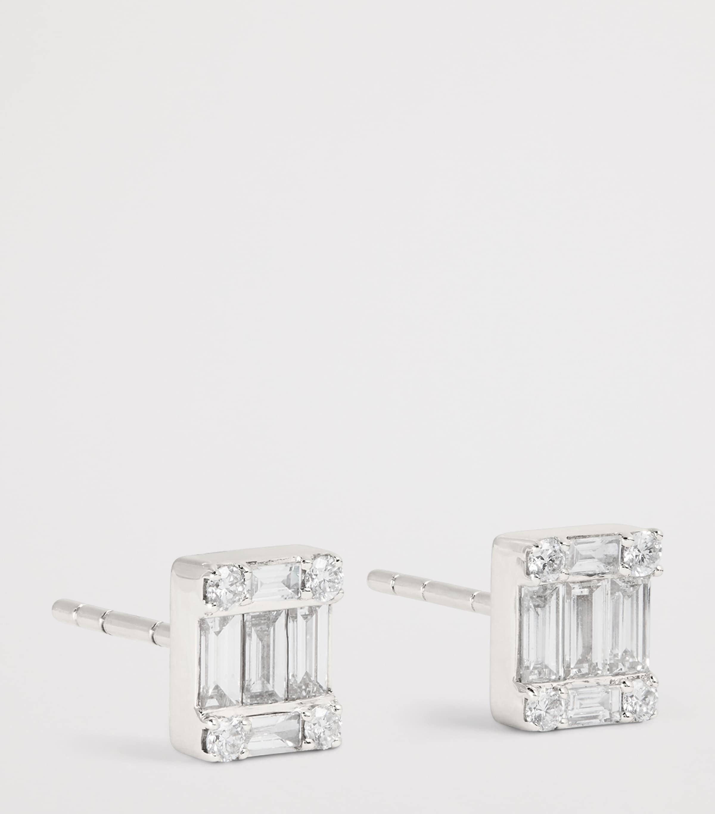 White Gold and Diamond Stud Earrings (0.70ctw) WHITE GOLD Image 3