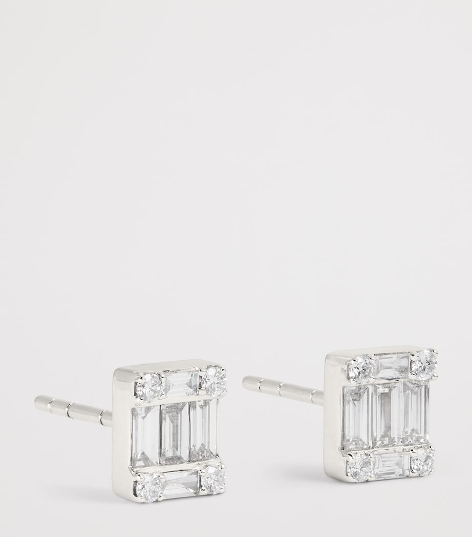 White Gold and Diamond Stud Earrings (0.70ctw) WHITE GOLD Image 3