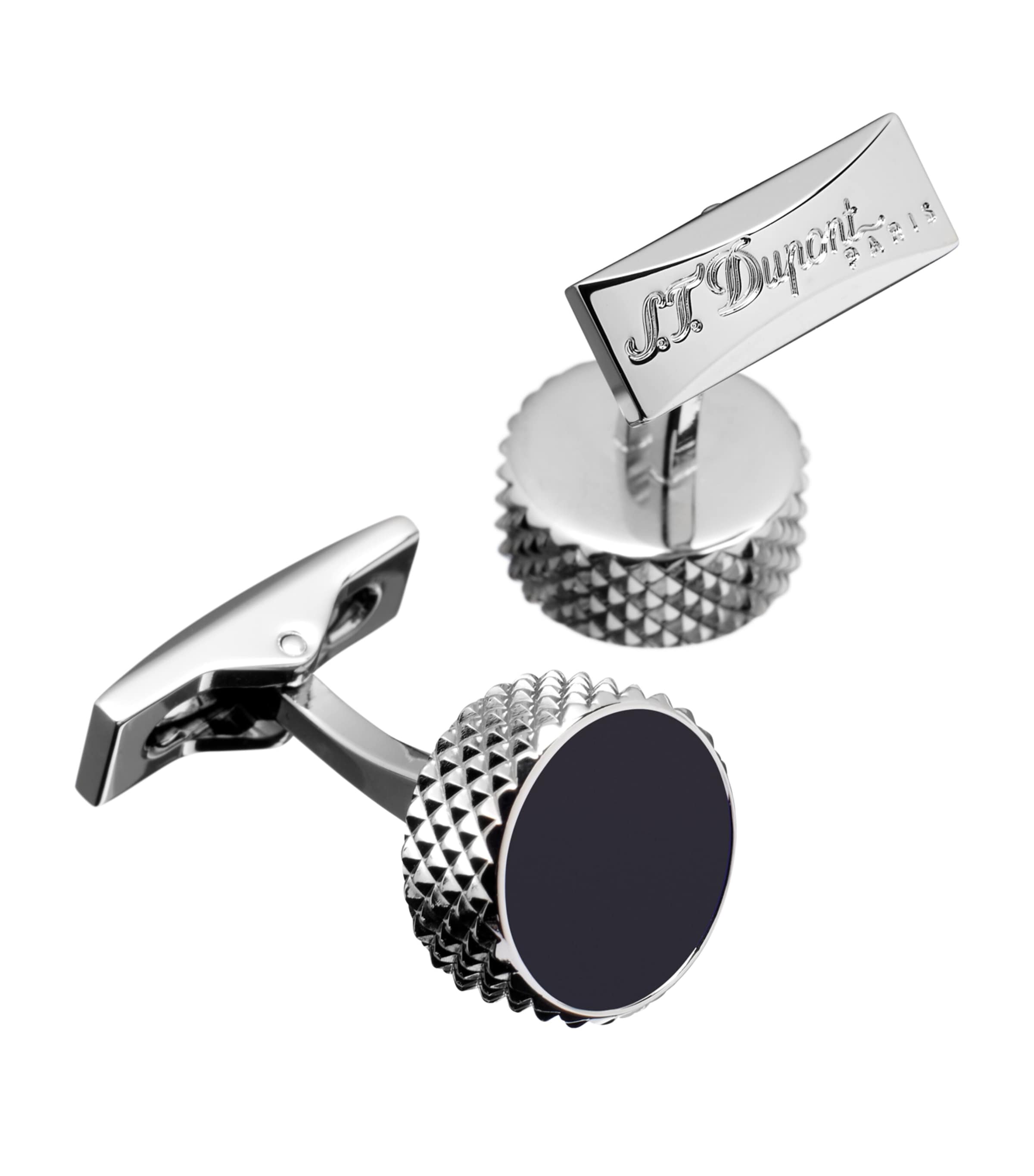 S.T. Dupont Palladium Round Cufflinks | Harrods US