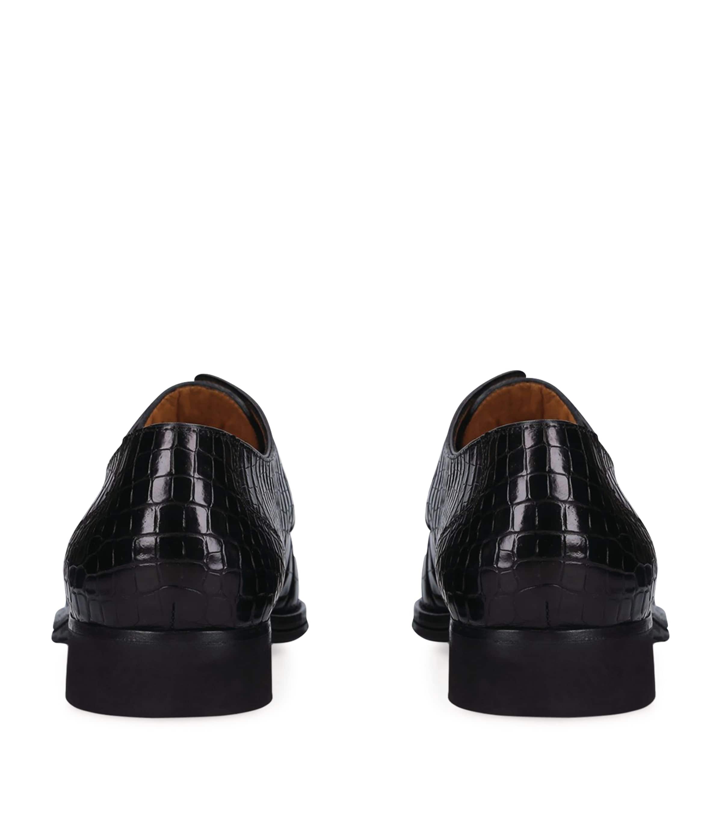 Brotini Crocodile Derby Shoes Black Image 2