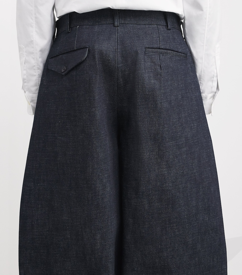 Pleated Wide-Leg Jeans INDIGO Image 6