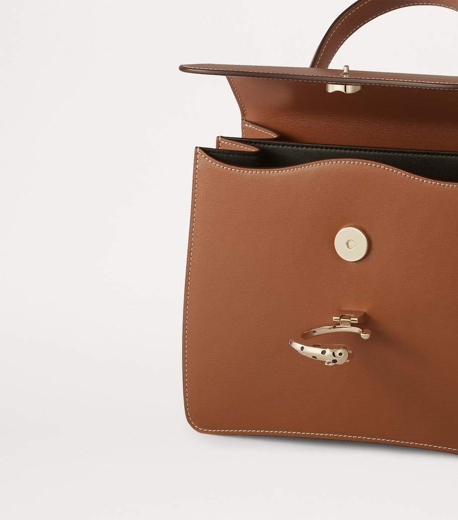 Small Calfskin Panthère de Cartier Top-Handle Bag CARAMEL Image 3