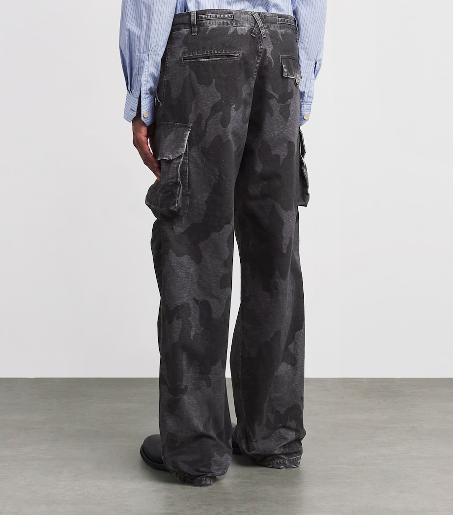 Cotton Ripstop Camouflage Print Cargo Trousers BLACKCAMO Image 4