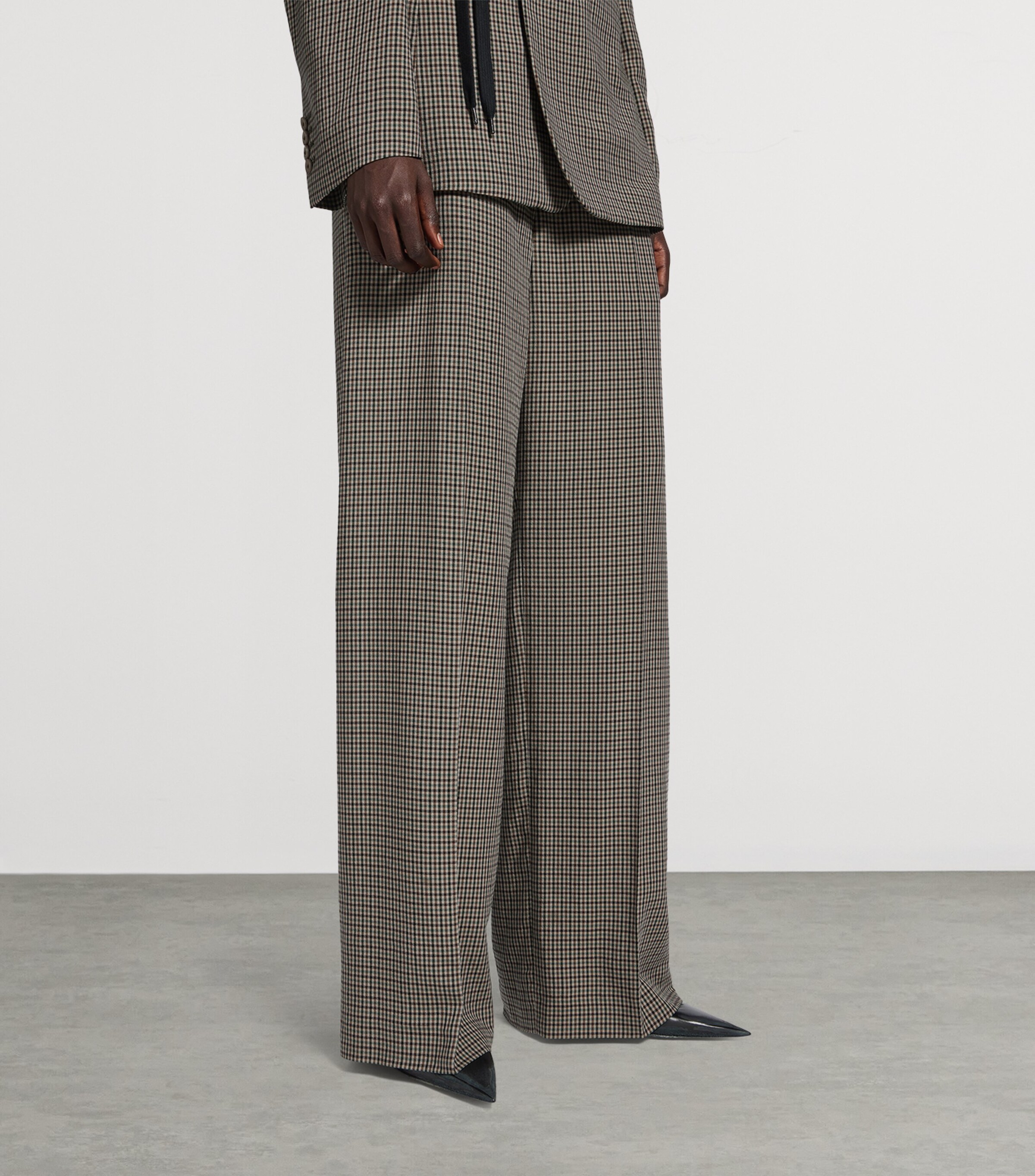 Check Wide-Leg Trousers 2866 Image 6