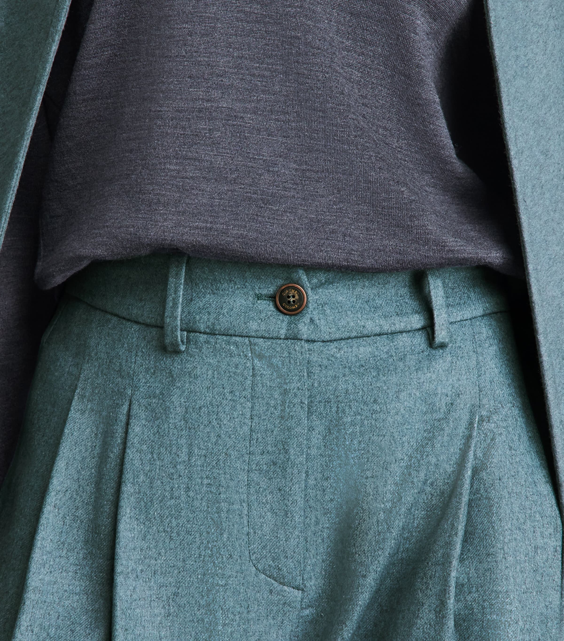 Colombo Womens Silk-Cashmere Wide-Leg Trousers Light Blue Image 3