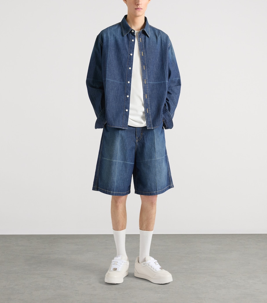 Givenchy Mens Folded-Effect Denim Shirt Image 2