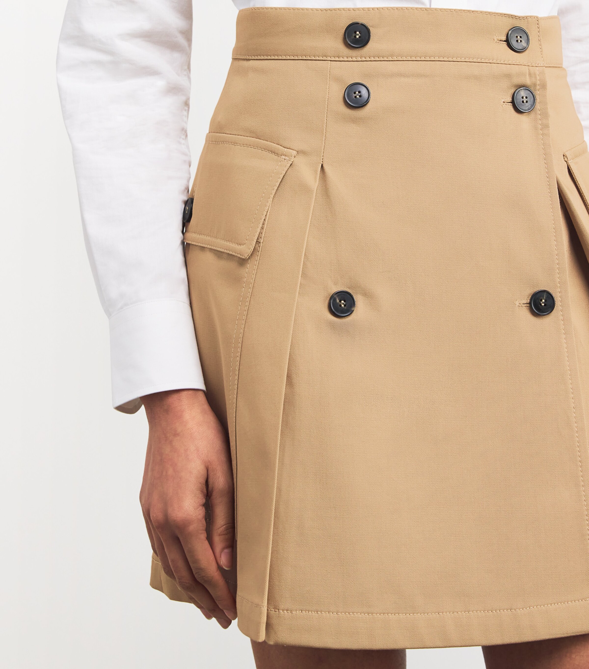 Cotton Mini Skirt BEIGE Image 6