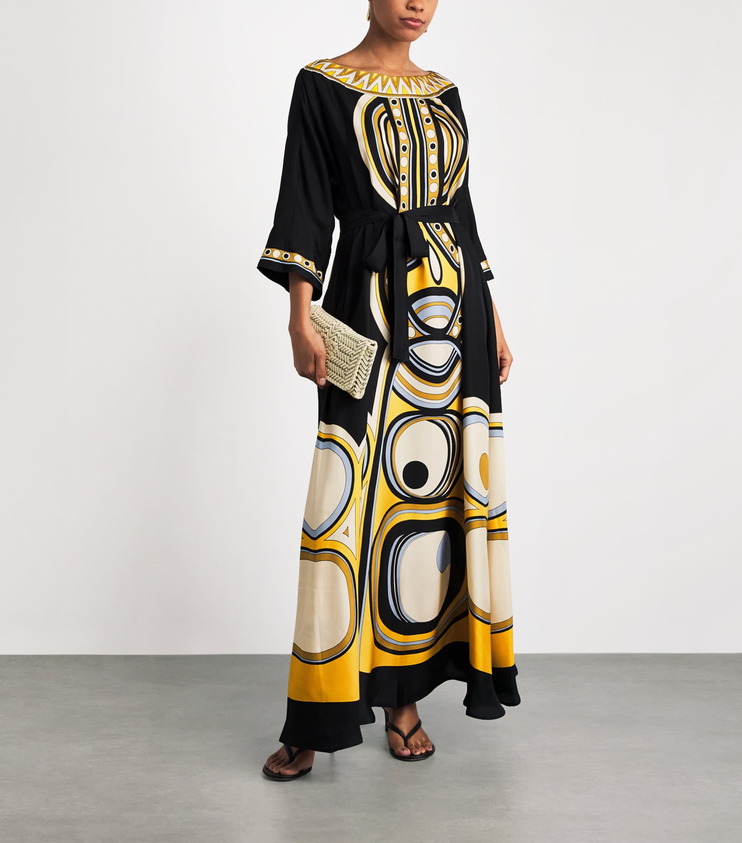 La Doublej Womens Silk Muumuu Maxi Dress Placée Image 2