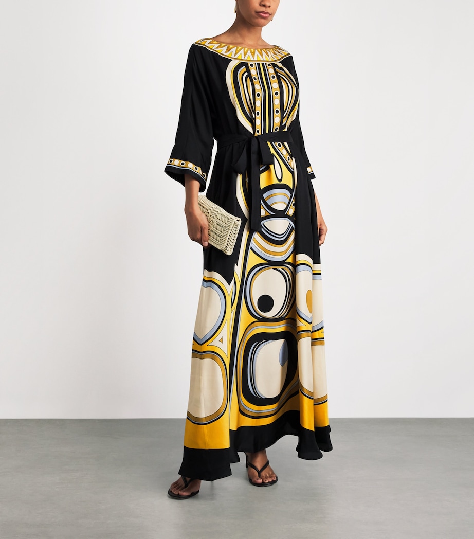 La Doublej Womens Silk Muumuu Maxi Dress Placée Image 2
