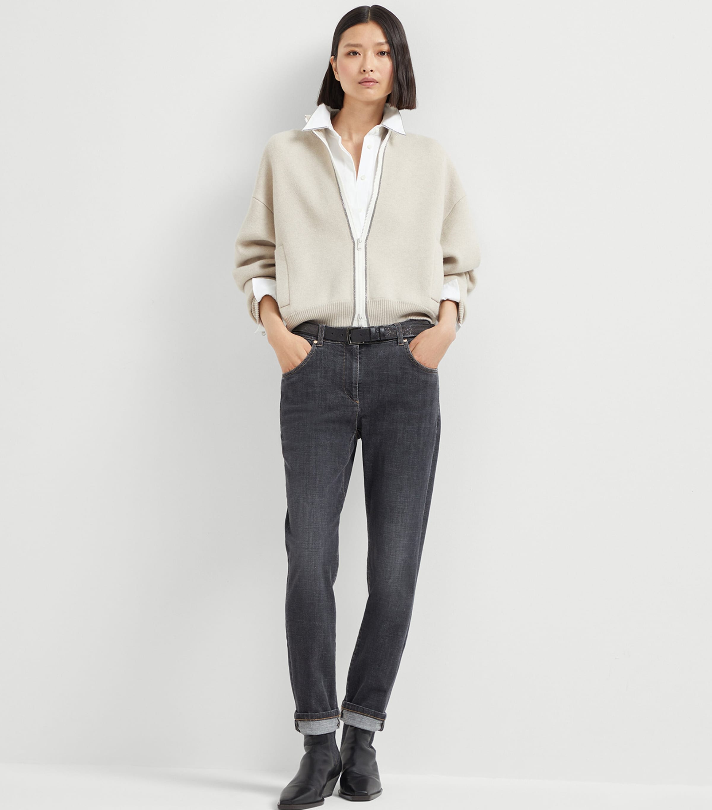 Stretch-Cotton Poplin Monili Shirt C159 Image 4