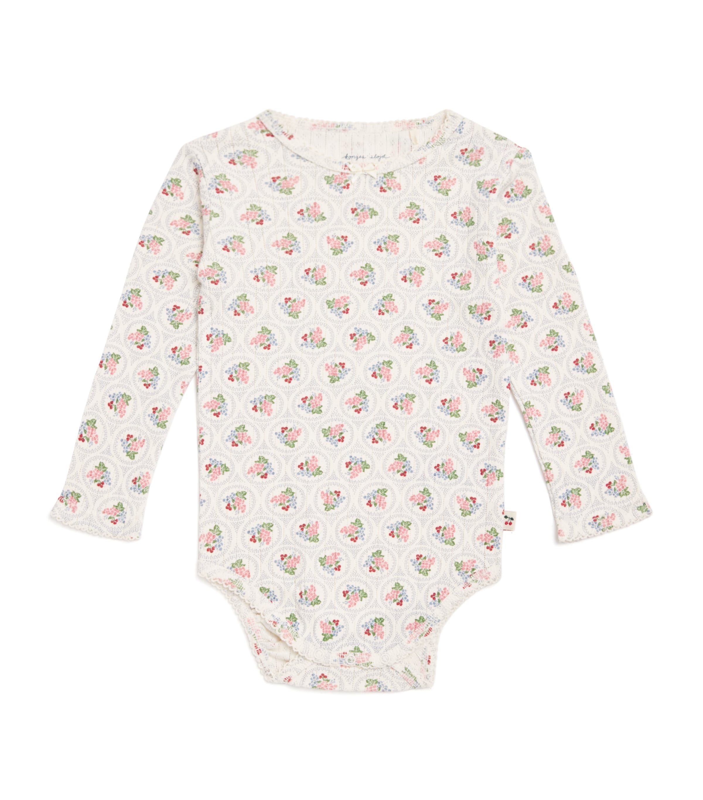 Konges Slojd Kids' Cotton Floral Bodysuit In Neutral