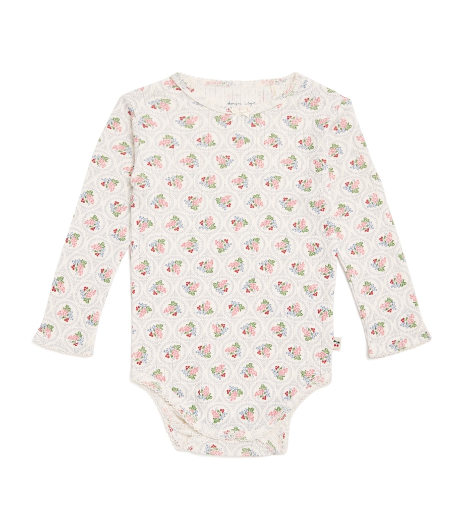 Cotton Floral Bodysuit (9-36 Months) P00105 VERONA BLUES Image 1