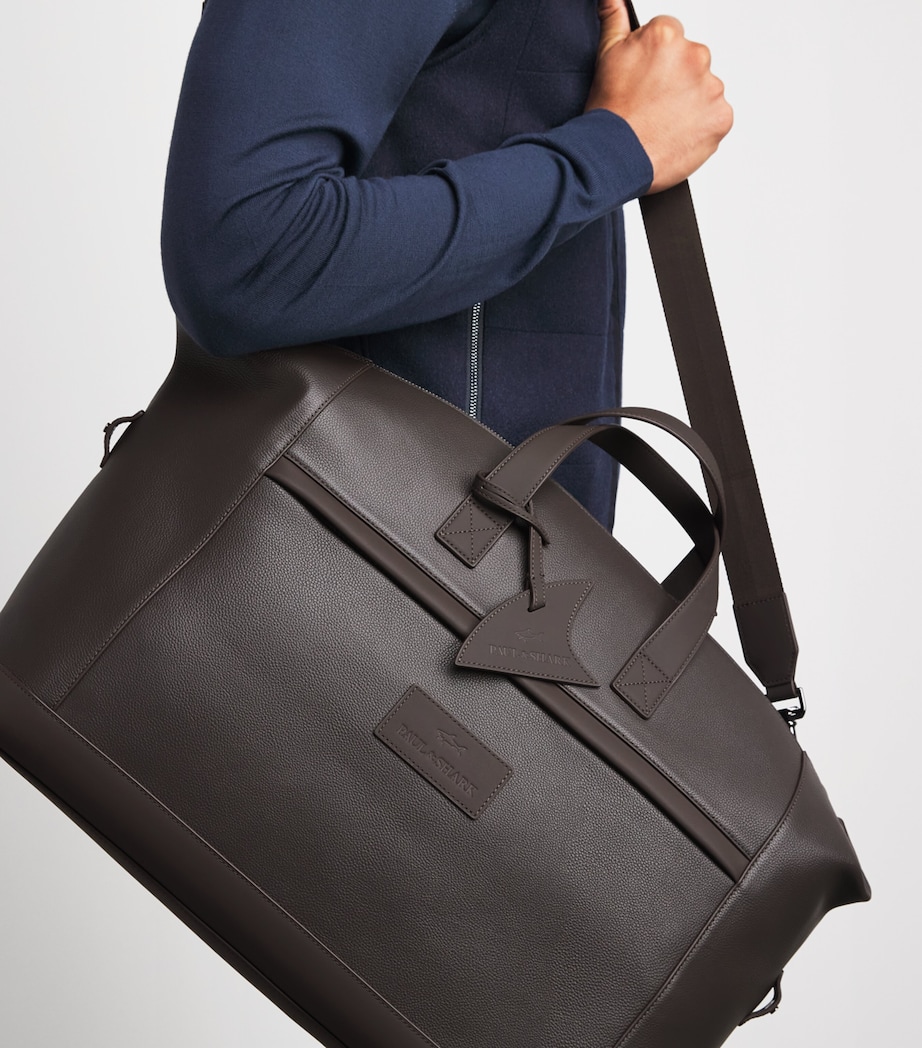 Paul & Shark Leather Logo Holdall Marrone Caffe Image 2