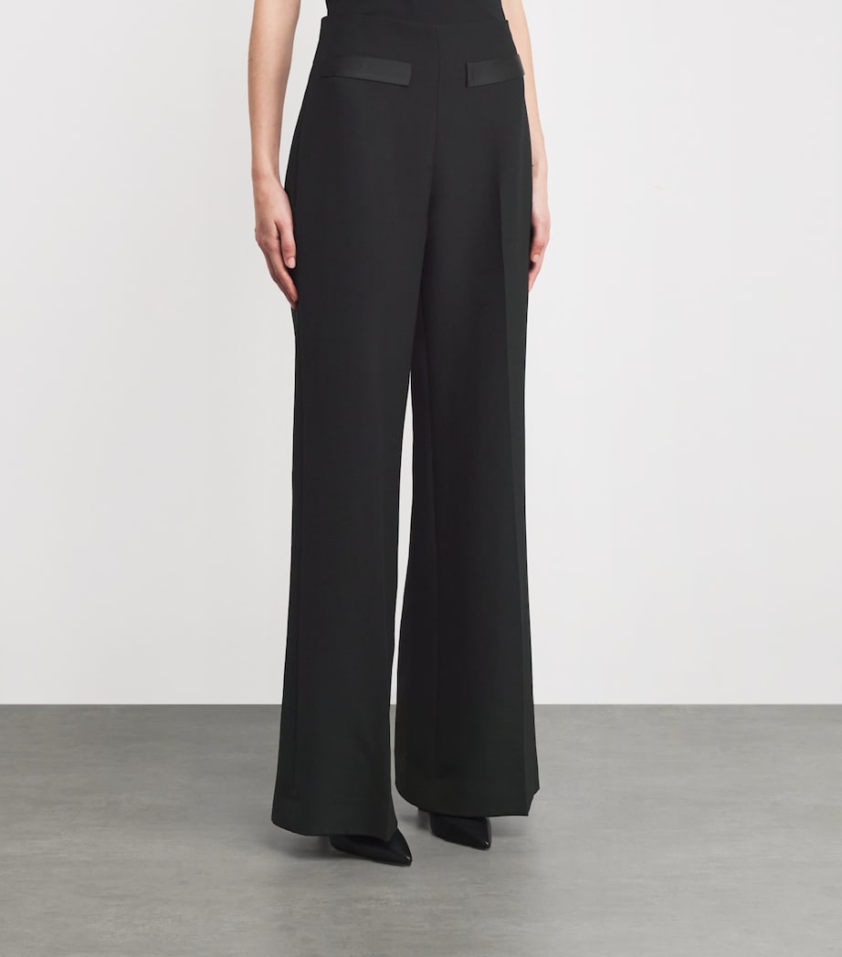 High-Rise Wide-Leg Trousers BLACK Image 3