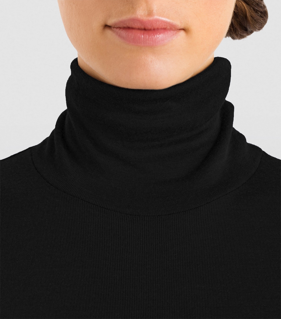 Silk-Cashmere Rollneck Top BLACK Image 6