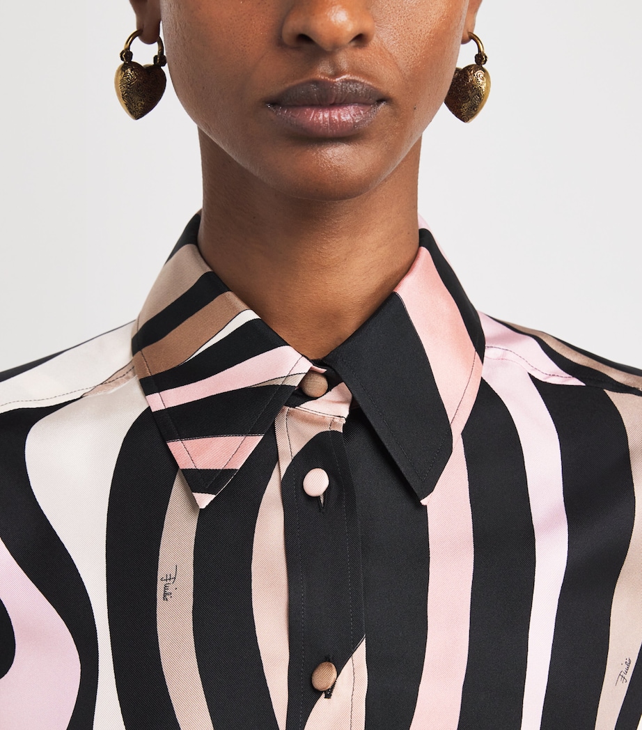 Silk Printed Blouse 001NERO/NUDE Image 5