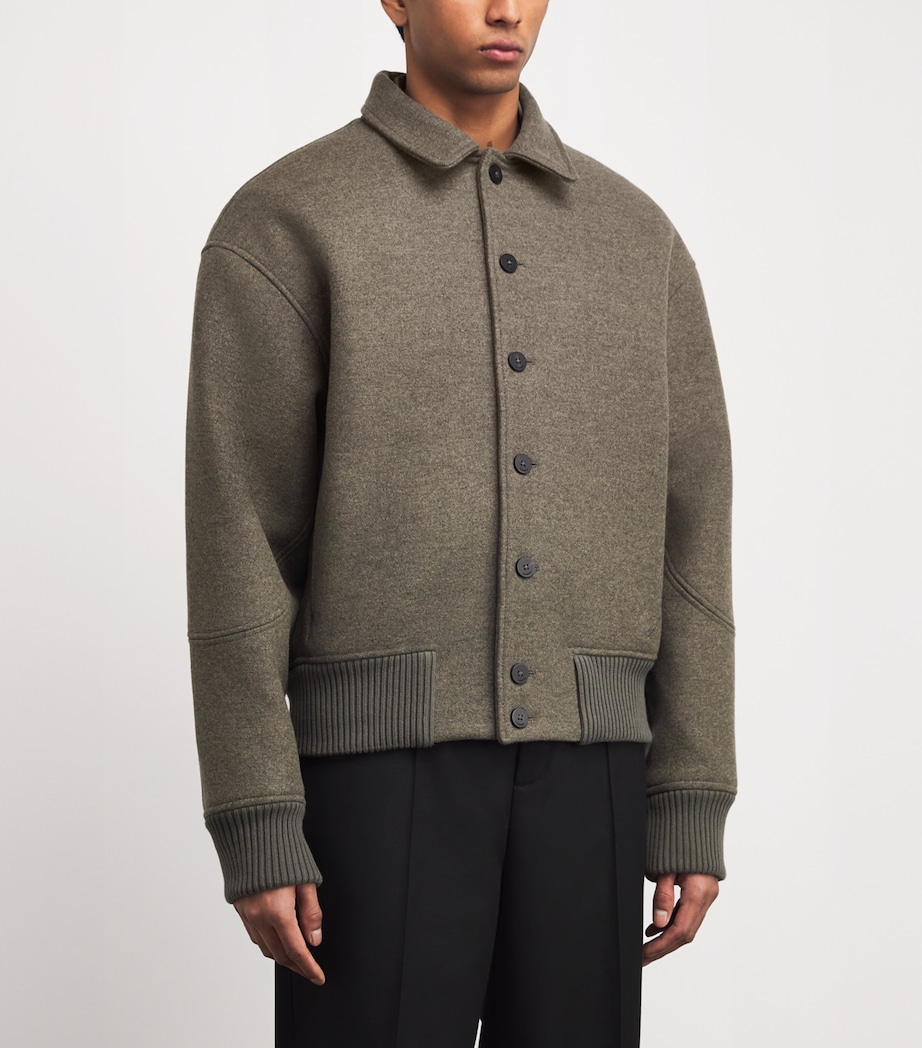 Wool Feltro Bomber Jacket DARK KHAKI-580 Image 3