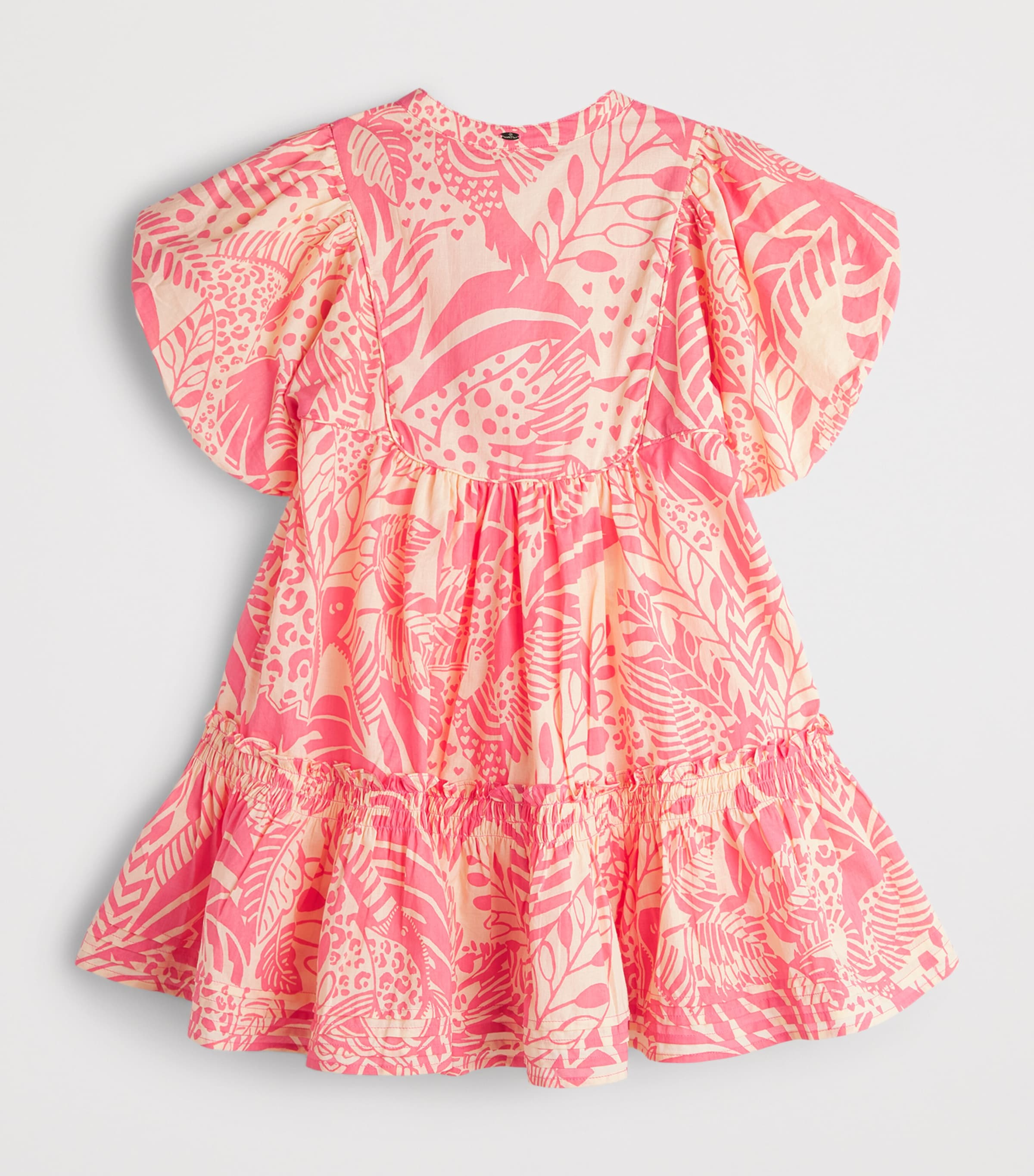 Poupette St Barth Kids Cotton Tiered Cruz Dress (4-12 Years) Pink Toucan Image 2
