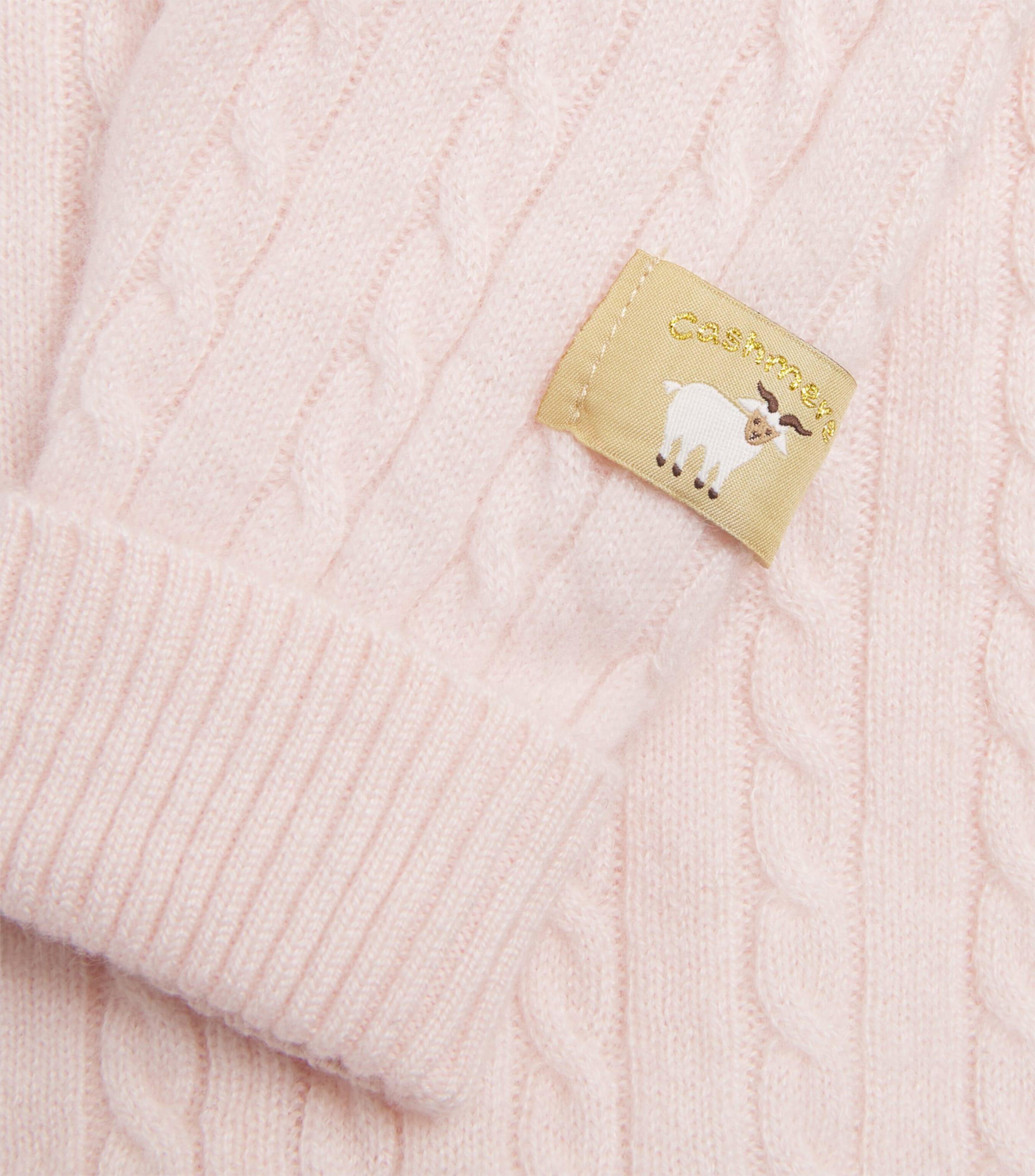 Cashmere Cable-Knit Leggings (0-12 Months) PALE PINK MELANGE Image 4