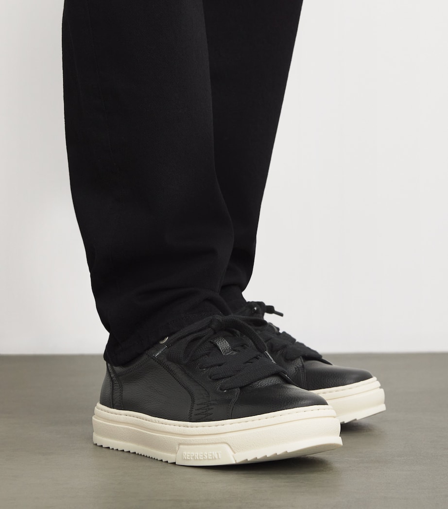Tumbled Leather HTN Sneakers BLACK Image 2