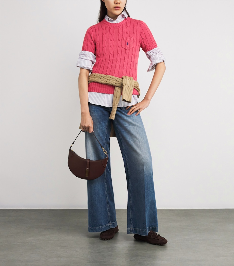 Cotton Cable-Knit Sweater NANTUCKET RED Image 2