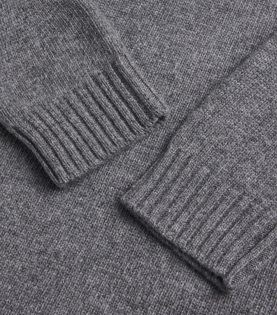 Virgin Wool High-Neck Sweater DARK GREY Image 5