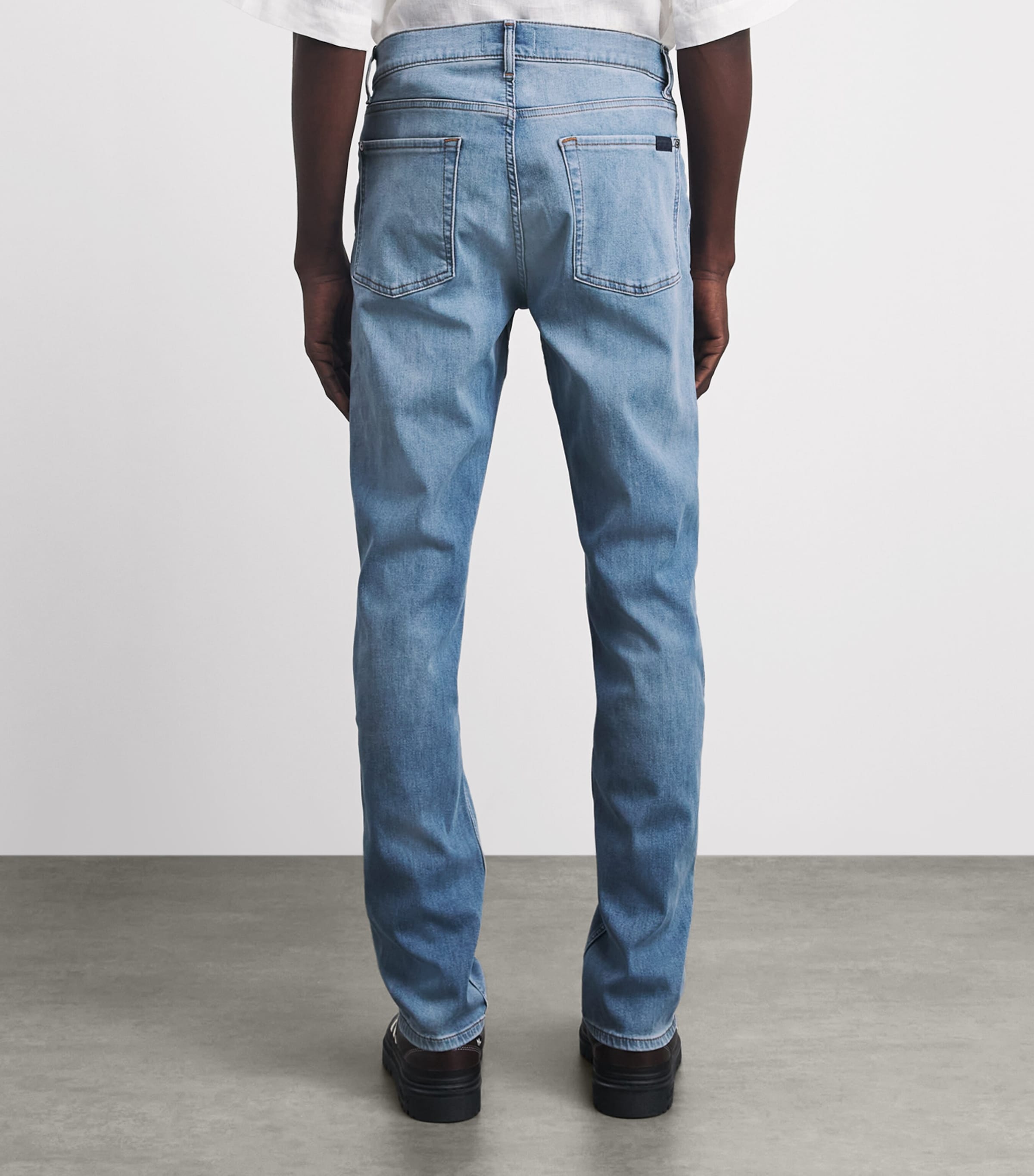 7 For All Mankind Mens Slimmy Jeans Light Blue Image 5