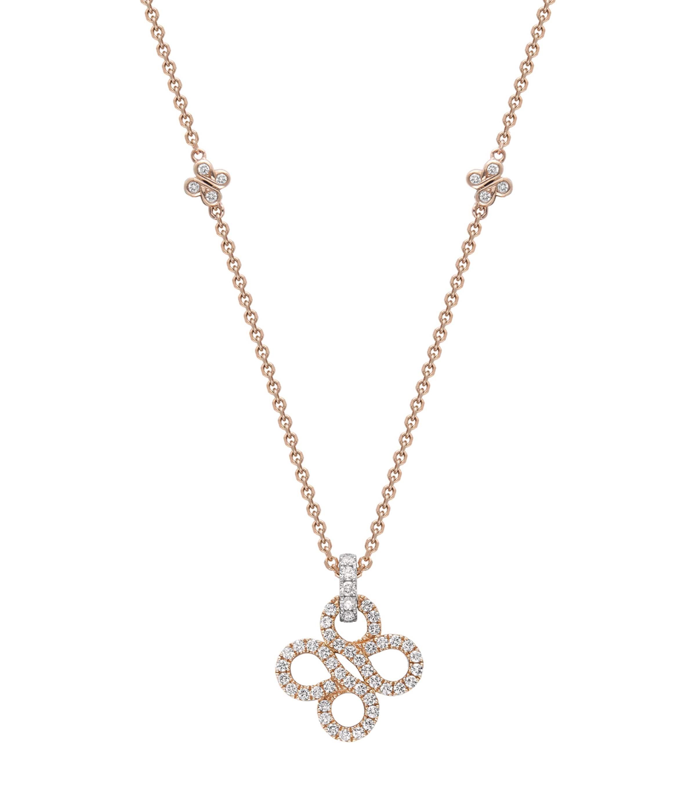Boodles Rose Gold, Platinum And Diamond Be  Pendant Necklace In Silver