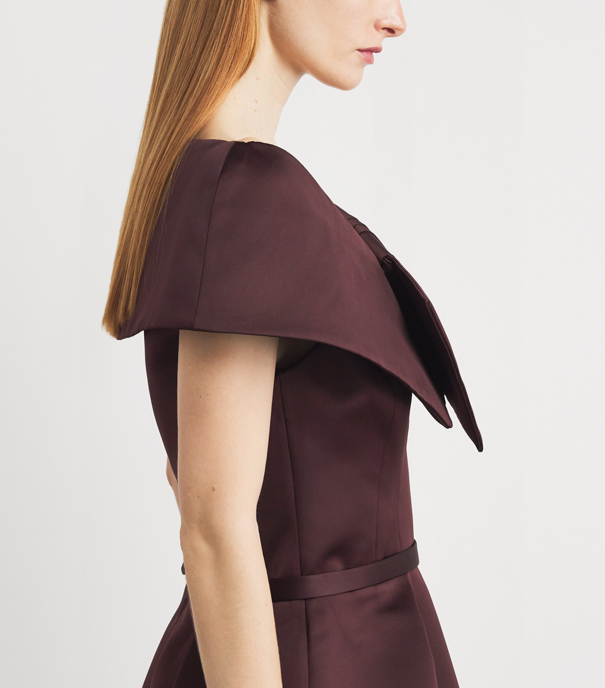 Safiyaa Womens Duchesse Satin Senka Mini Dress Wine Image 4