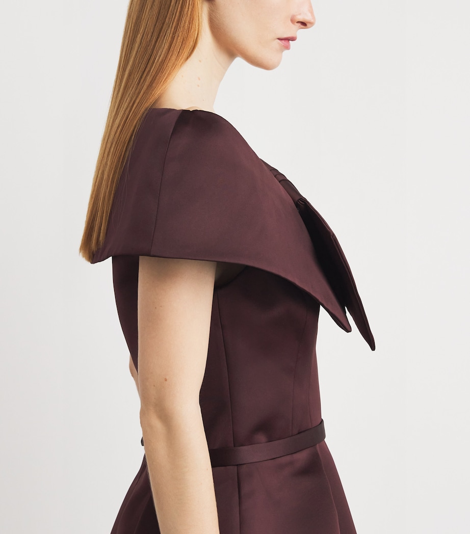 Safiyaa Womens Duchesse Satin Senka Mini Dress Wine Image 4