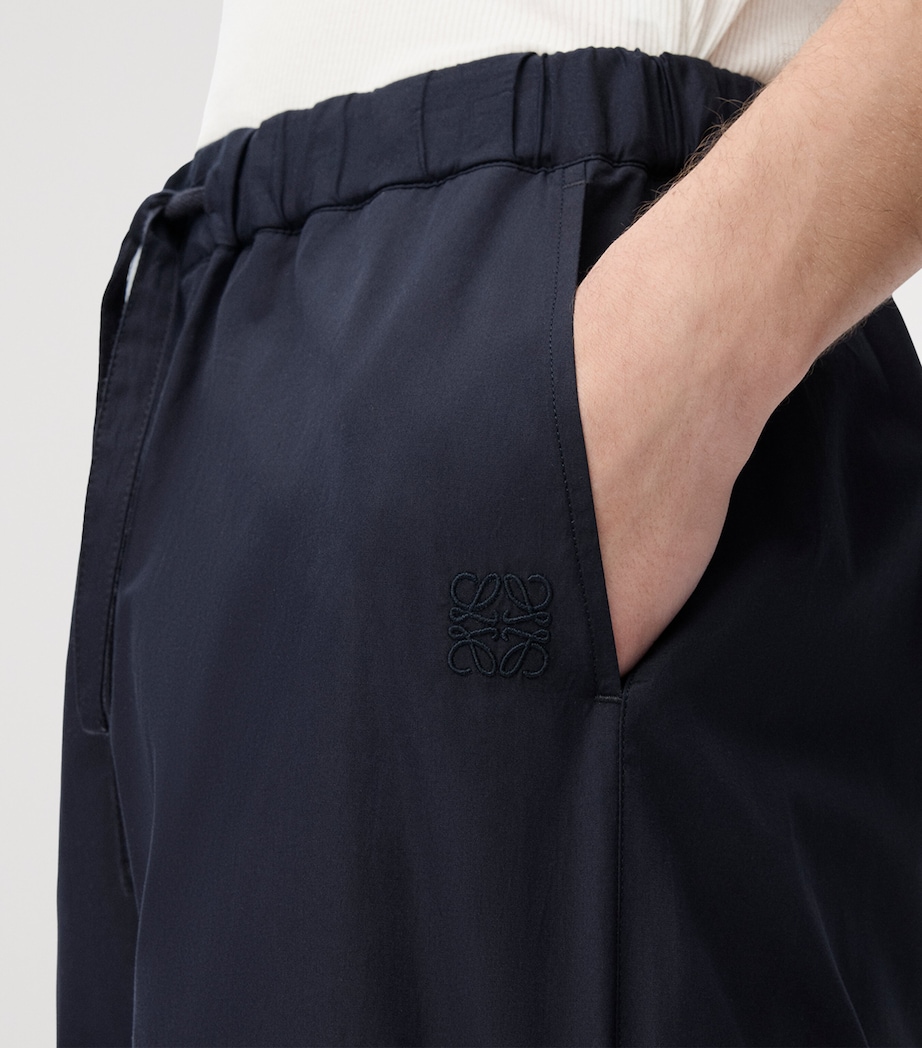 Cotton-Blend Two-Tone Shorts DARK NAVY/LIGHT BLUE Image 3