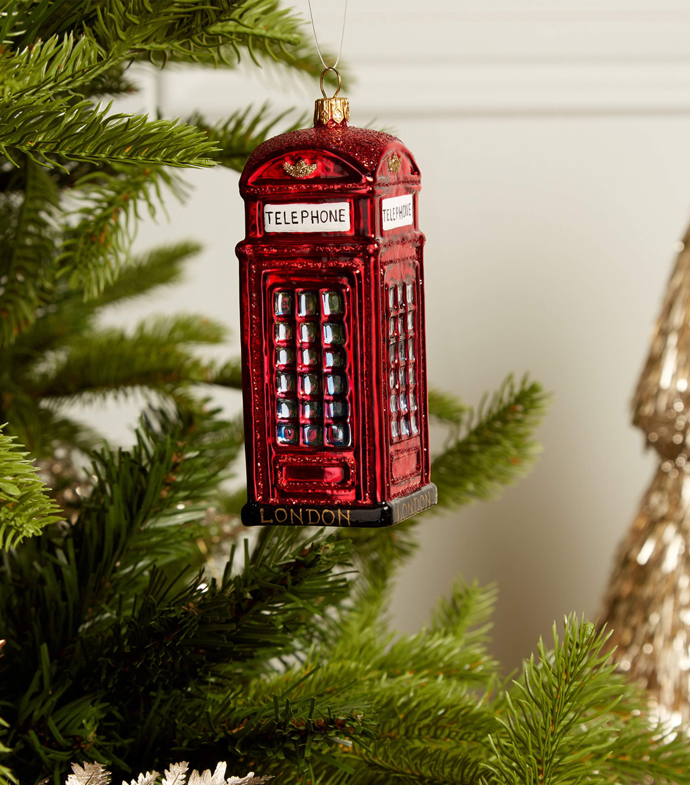 Harrods Telephone Box Christmas Decoration Red Image 8