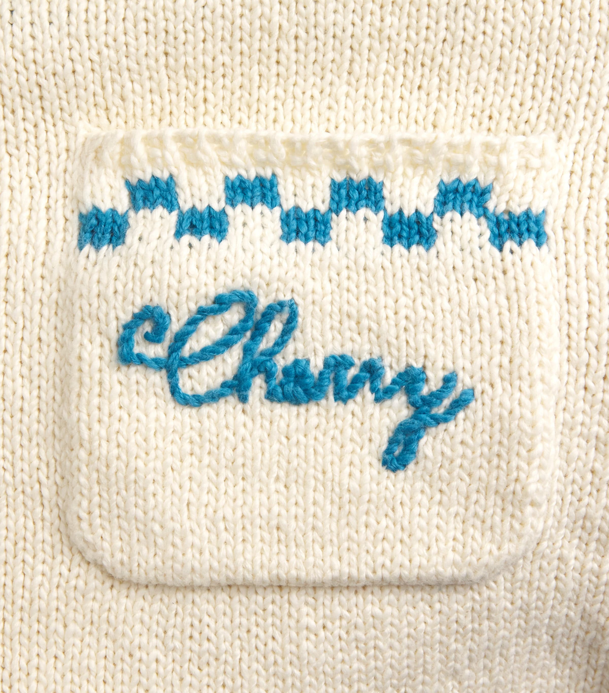 Cherry Los Angeles Mens Cotton Motors Sweater Cream Image 6