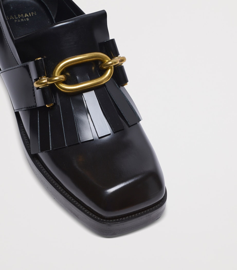 Glazed Leather Sync Loafers 0PA NOIR Image 5