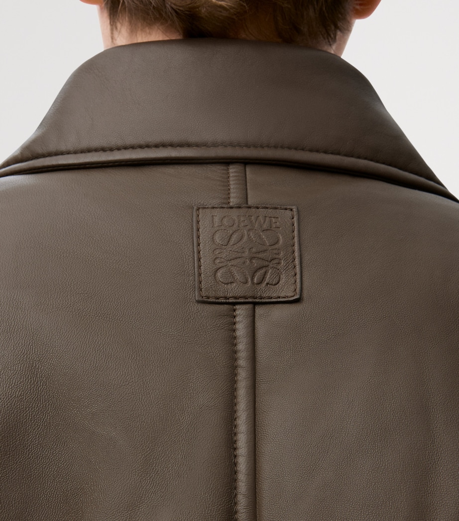 Nappa Lambskin Biker Jacket KHAKI GREEN Image 5