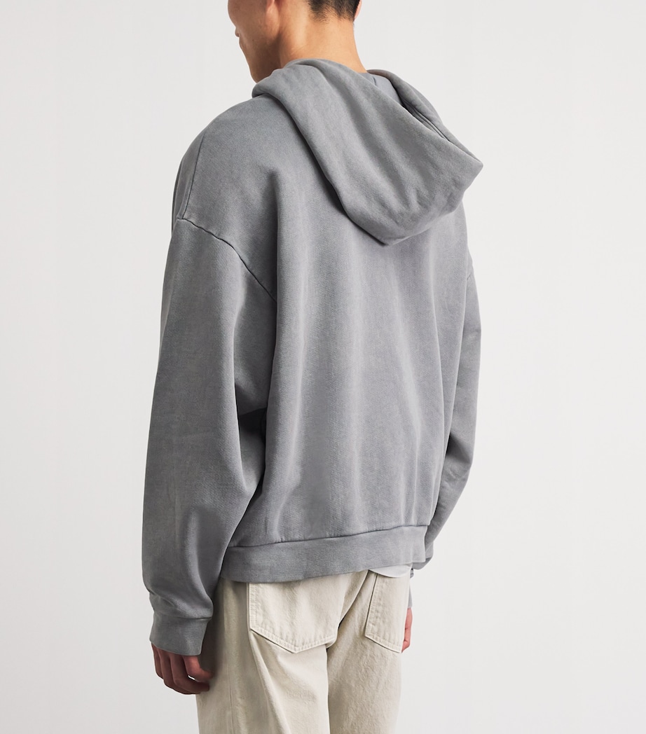 AGOLDE Mens Cotton Salford Hoodie Counter Faded Blk Image 5