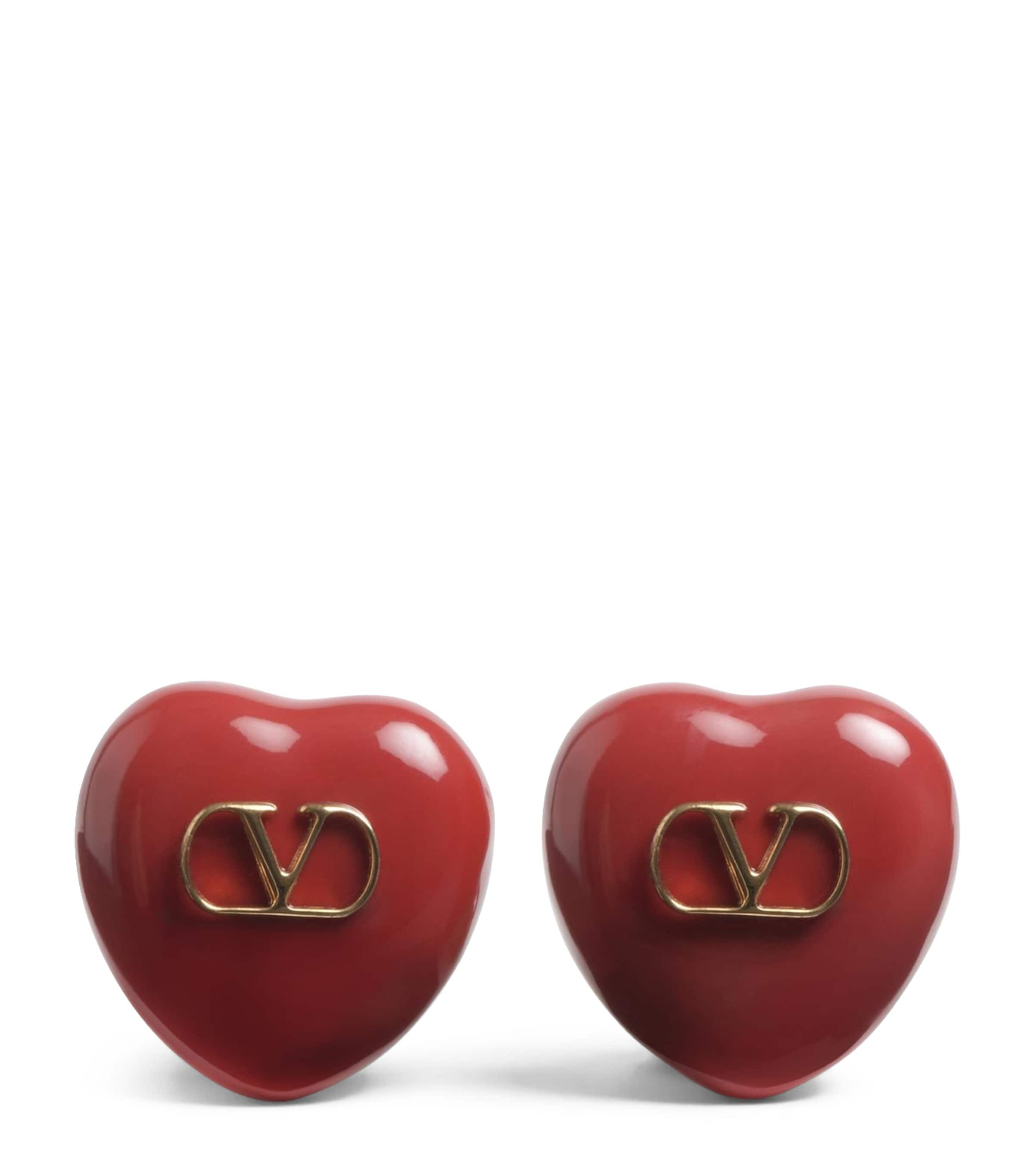 VALENTINO GARAVANI HEART VLOGO CLIP-ON EARRINGS 