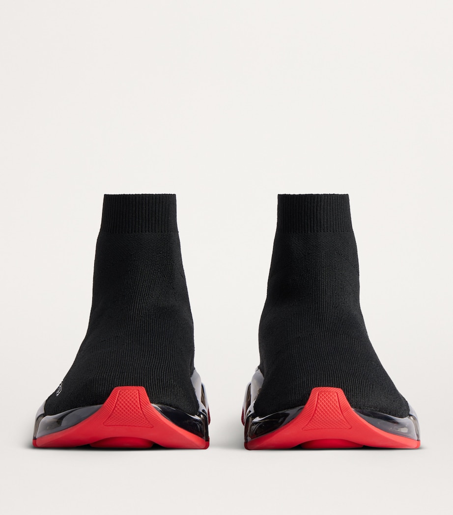Speed Clear Sole Balenciaga Red Sock Sneakers Buy Balenciaga Black