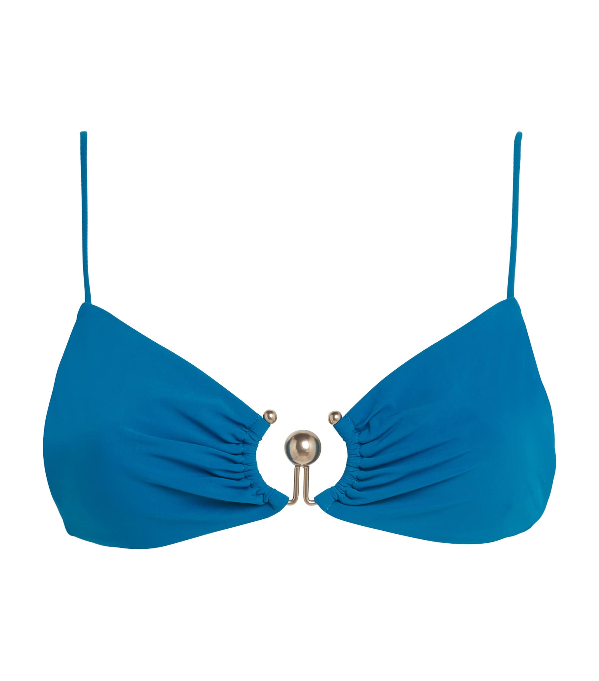 Christopher Esber Ruched Orbit Bikini In Blue