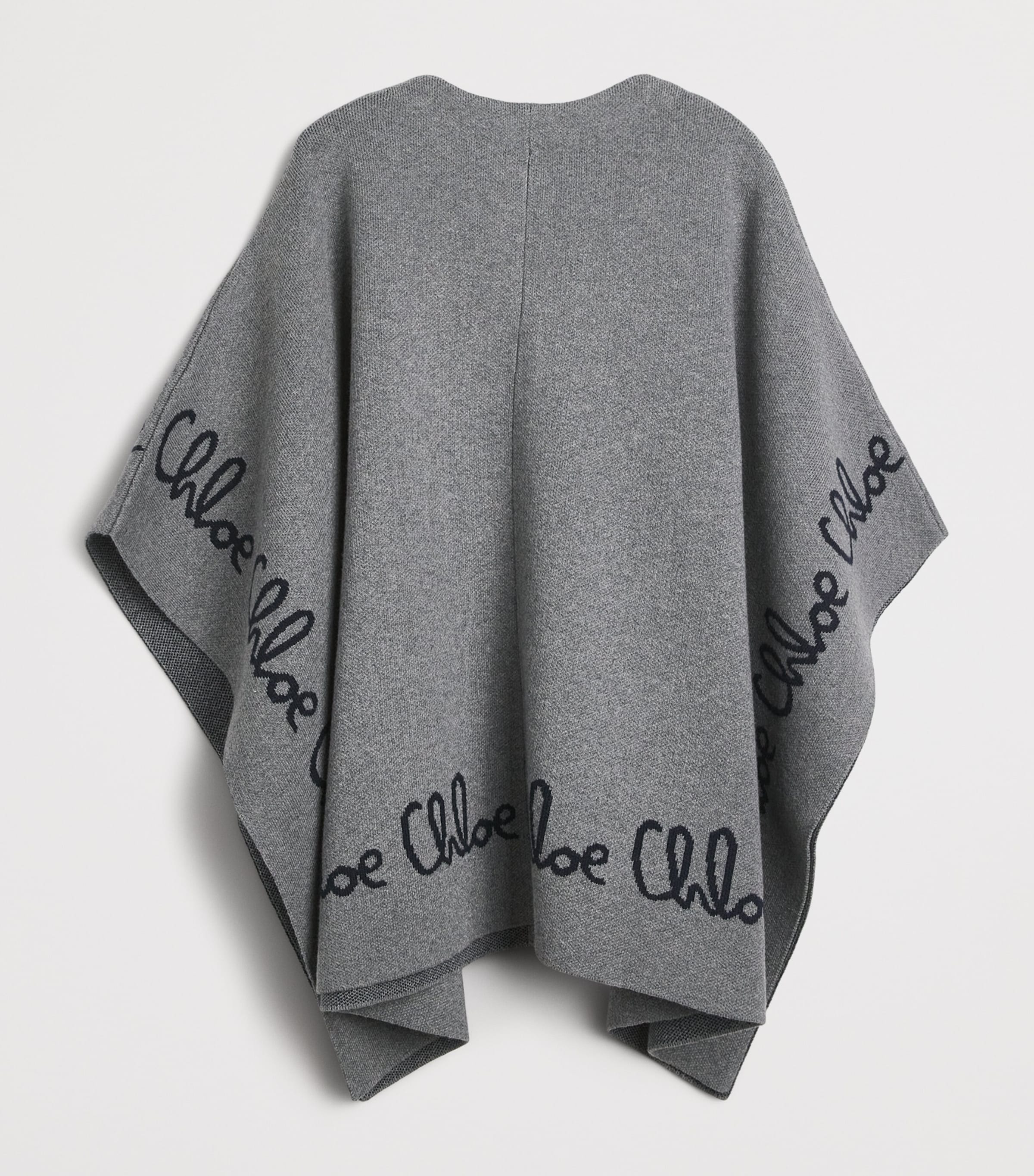 Cotton-Wool Logo Cape (14 Years) HEATHER GREY Image 2