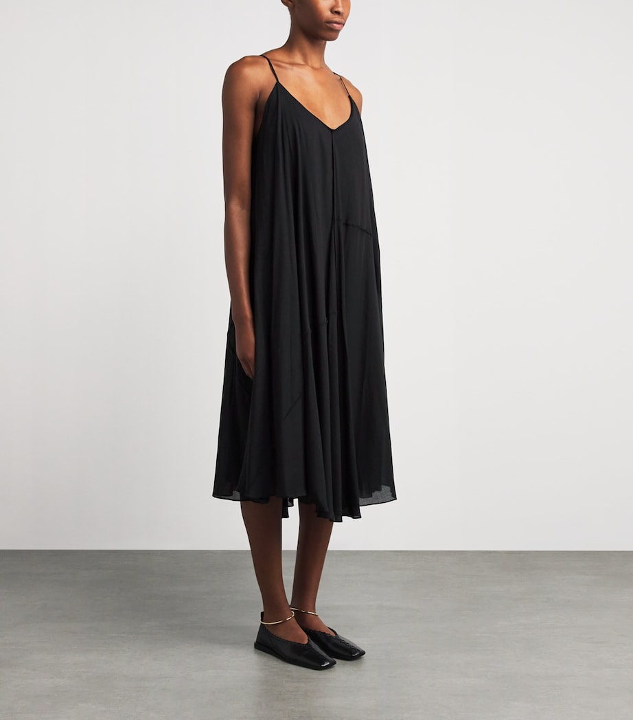 Pojagi Scoop-Neck Midi Dress B01 BLACK Image 3