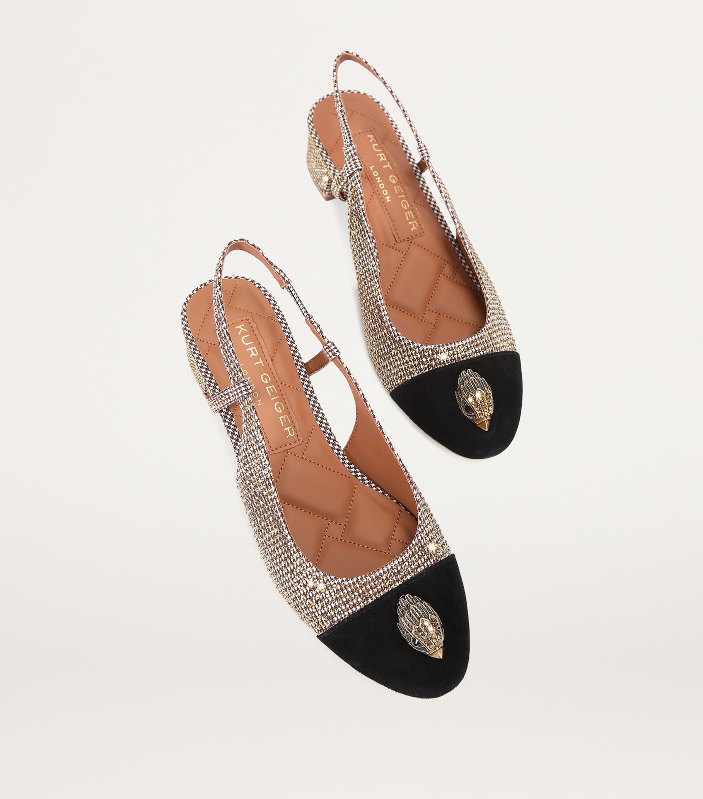Kurt Geiger London Sloane Slingback Heels Beige Comb Image 4